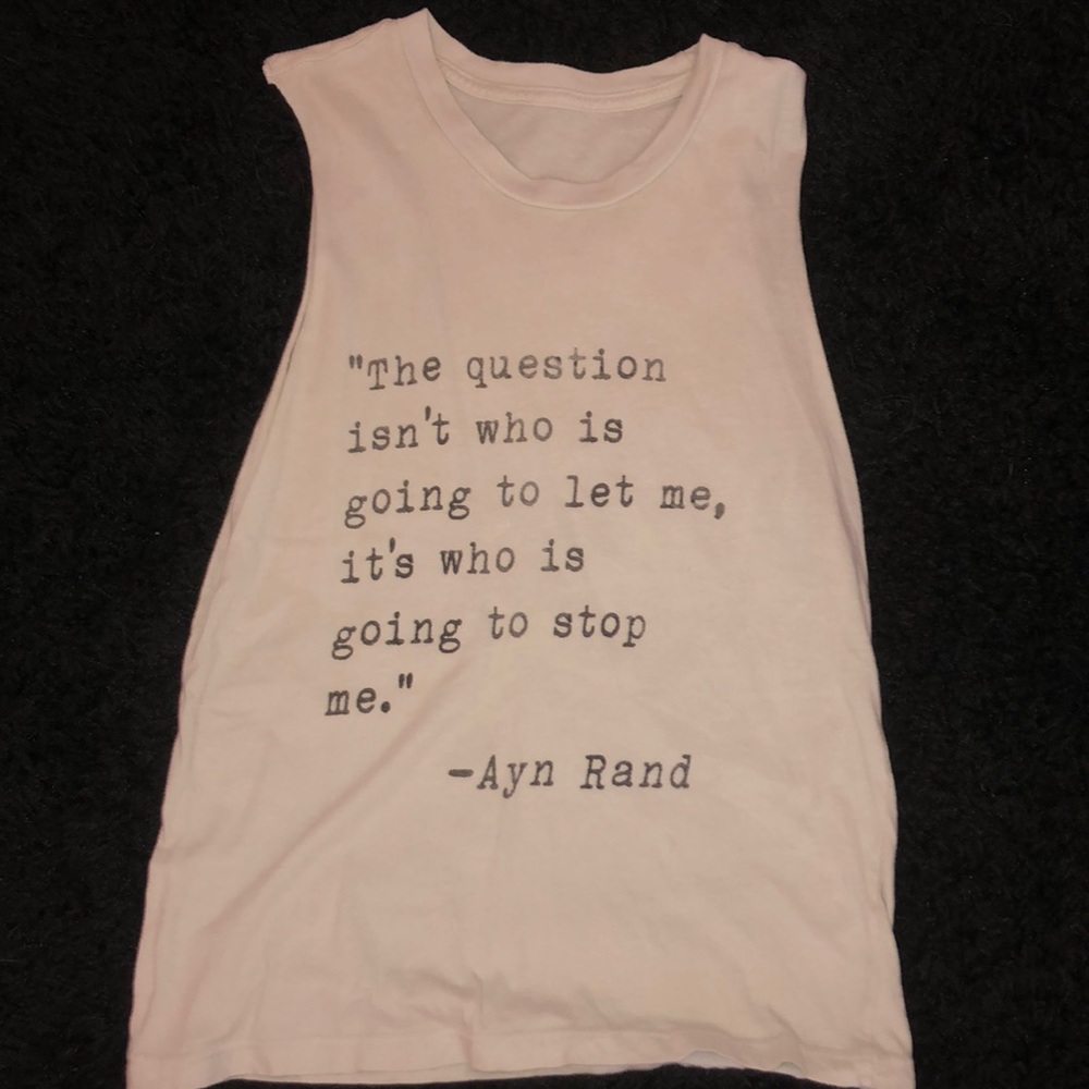 Cut off inspirational quote tank top
